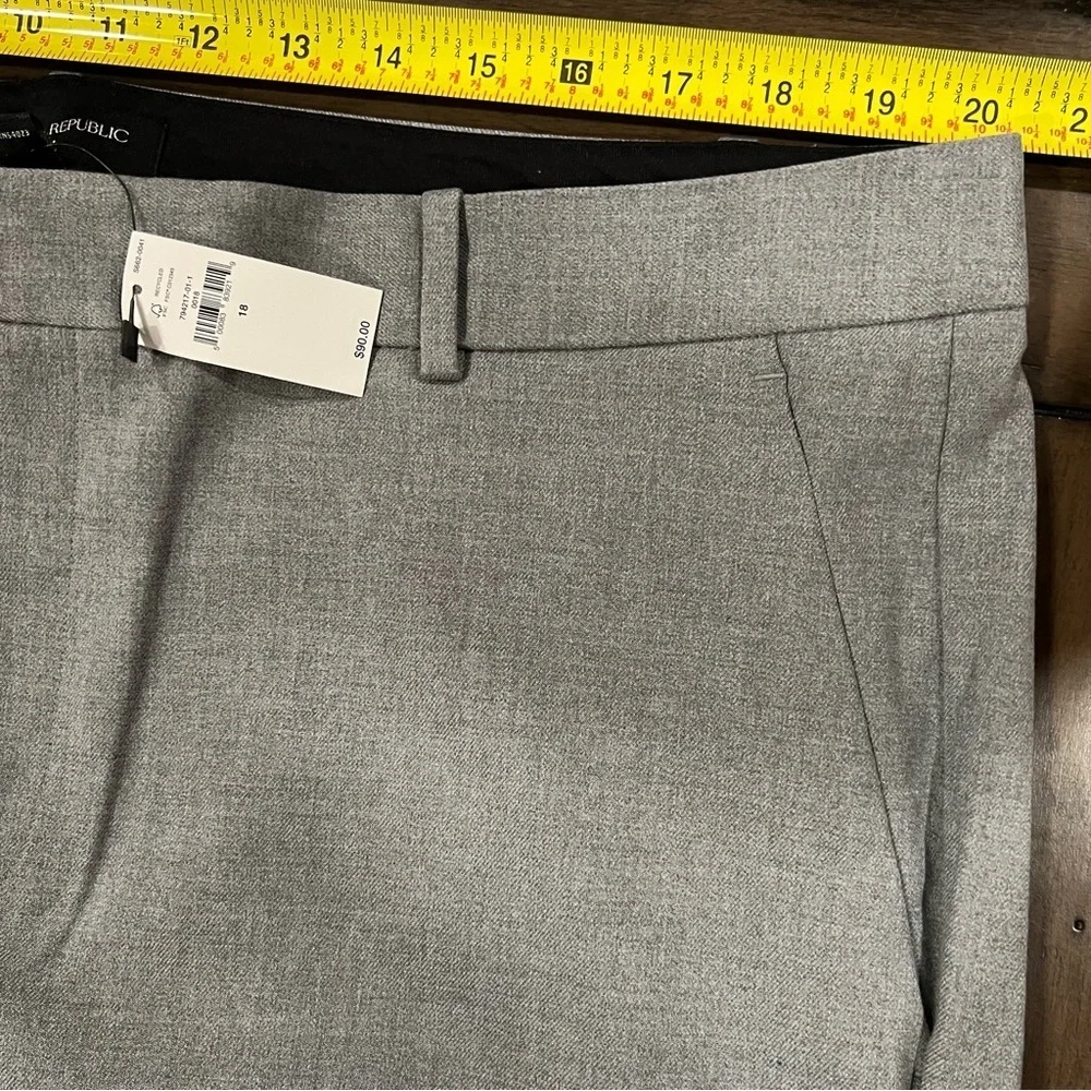 New Banana Republic Grey Heather Ryan pant Size 18 16 Slim Fit straight leg BR28 - Picture 12 of 15